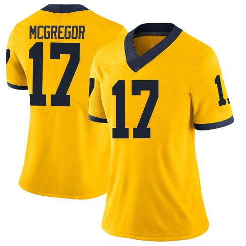 Braiden McGregor Michigan Wolverines Women's NCAA #17 Maize Limited Brand Jordan College Stitched Football Jersey NPB8254HG